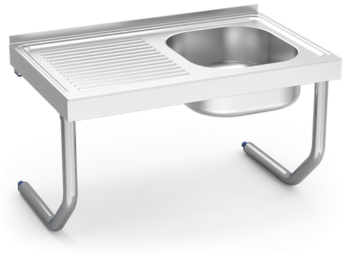 [050418] Fregadero inox colgante con palomillas serie 500 1 cubeta 1 escurridor izquierda