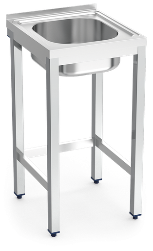 [050604] Fregadero inox con soporte sin entrepaño serie 500 1 cubeta