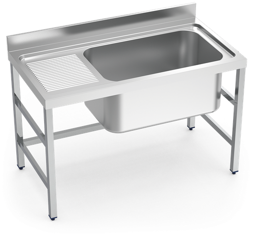 [053608] Fregadero inox con soporte sin entrepaño serie 700 1 cubeta gran capacidad 1 escurridor izquierda