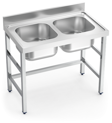 [054826] Aigüera *inox amb suport sense *entrepaño sèrie 600 2 cubetes