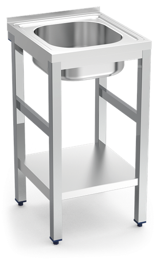 [050804] Fregadero inox con soporte con entrepaño serie 500 1 cubeta