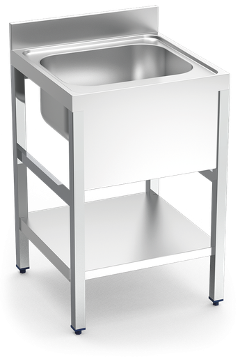 [056202] Fregadero inox con soporte con entrepaño serie 700 1 cubeta