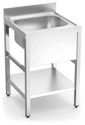 [055002] Aigüera *inox amb suport amb *entrepaño sèrie 600 1 cubeta