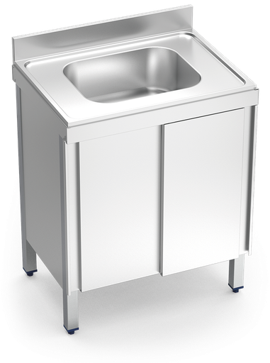 [055204] Fregadero inox con puertas correderas serie 600 1 cubeta