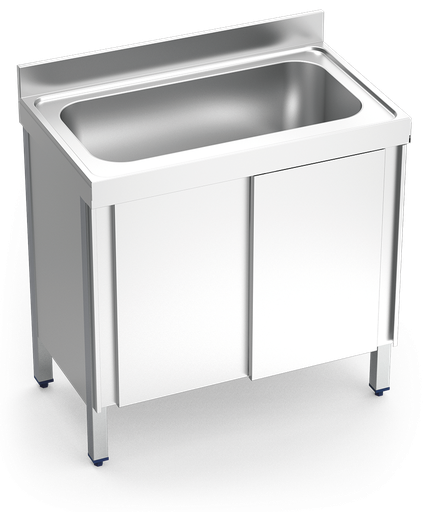 [055228] Fregadero inox con puertas correderas serie 600 1 cubeta gran capacidad