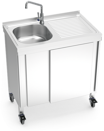 [054240] Fregadero portátil automático agua fría y escurridor derecha