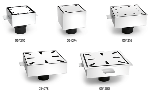 [054274] Sumidero sifónico con cestillo salida vertical en acero inoxidable