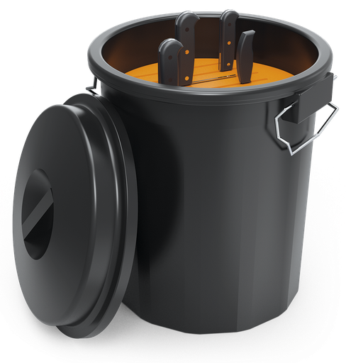 [041062] Contenidor cilíndric de plàstic per a transport de ganivets