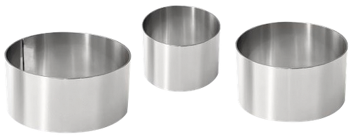 [440064] Conjunto de 3 aros de emplatar en acero inox