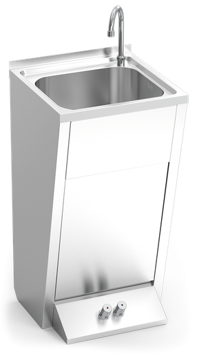 [061014] Lavamanos registrable con pedestal doble pulsador agua fría y caliente