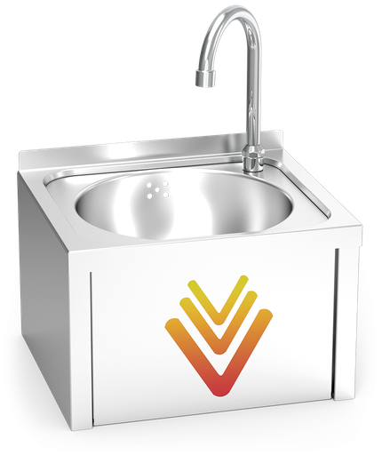 [061470] Rentamans mural accionament a genoll amb polsador ocult