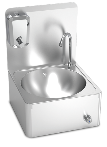 [061212] Lavamanos inox mural de rodilla modelo RC (Esquinas redondas)