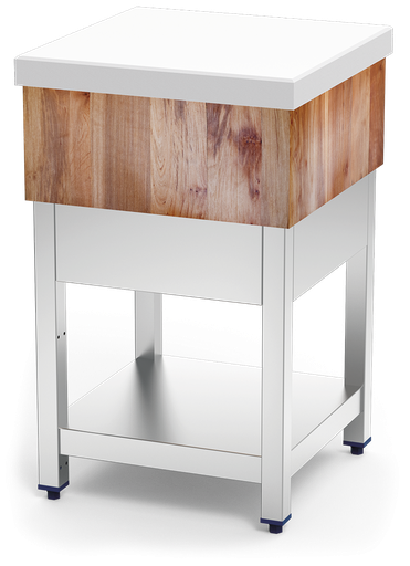 [030752] Tajo de troceo con madera y fibra blanca con faldon y entrepaño