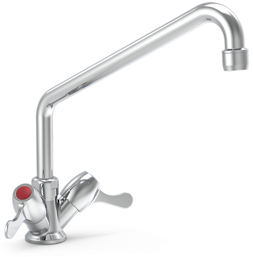 [463420] Grifo de sobremesa 1/4 vuelta dos aguas caño alto