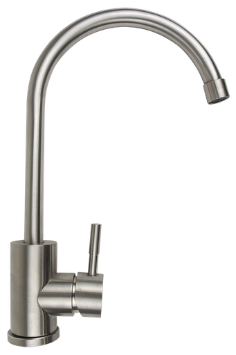 [465210] Grifo cocina monomando sobremesa cuello de cisne de acero inoxidable