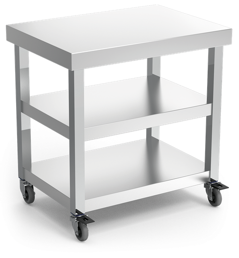 [074418] Mesa central amb rodes i 2 *entrepaños