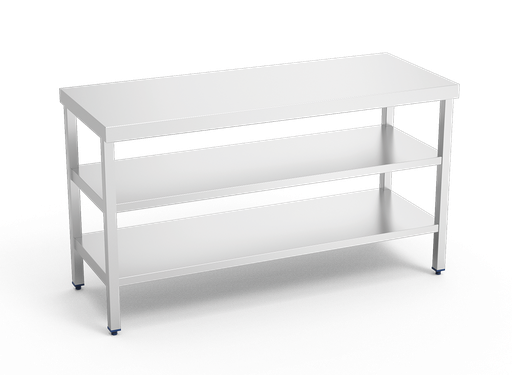 [9800201070202] Mesa inox central con 2 entrepaños