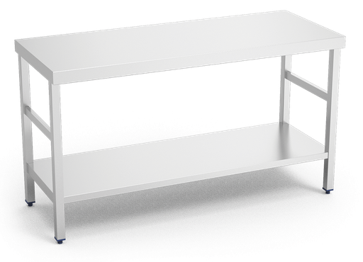 [070202] Mesa *inox central amb *entrepaño