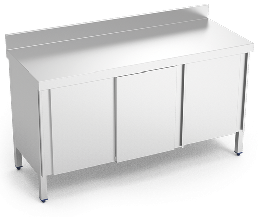 [073802] Mesa mural inox con puertas correderas