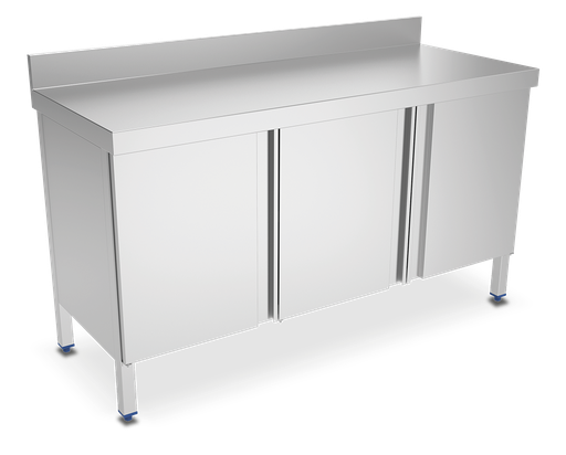 [074002] Mesa mural inox con puertas abatibles