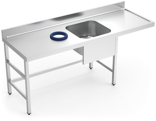 [074436] Mesa mural *inox de prerentada 1 cubeta dreta