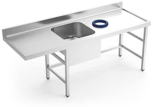 [074435] Mesa mural *inox de prerentada 1 cubeta esquerra