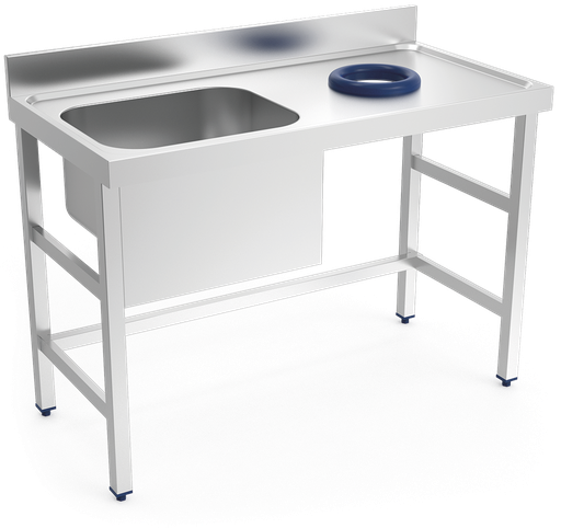 [980300102] Mesa mural desbarasado con fregadero izquierda