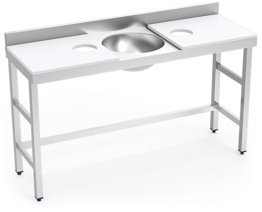 [072872] Mesa de preparació i rentada *inox 1500 mm blanca 2 forats