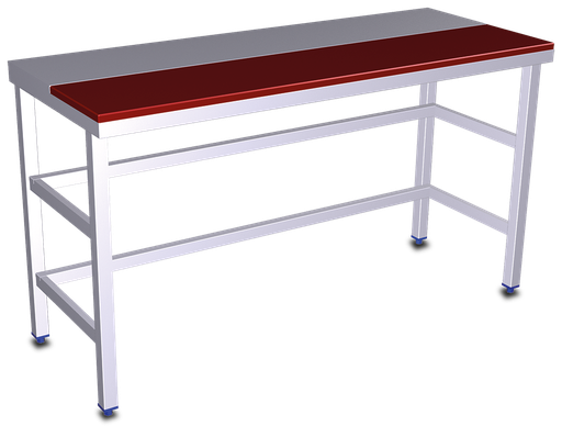 [071802] Mesa de preparació central vermella