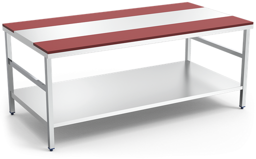 [072402] Mesa de despiece roja con entrepaño