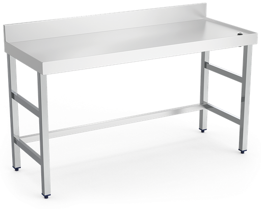 [073602] Mesa mural inox con reborde y desagüe