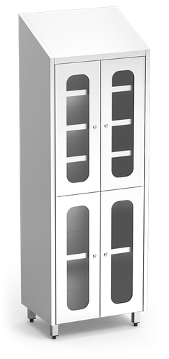 [081620] Armario con cerradura y puertas transparentes para medicamentos y utensilios