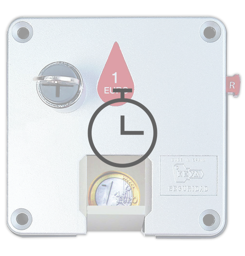[081452] Montaje de cerradura para moneda en taquilla