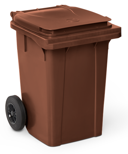 [486046] Contenidor de desaprofitaments amb tapa i rodes marró 60 *lts.