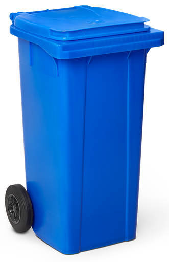 [486032] Contenedor de desperdicios con tapa y ruedas azul 120 lts.