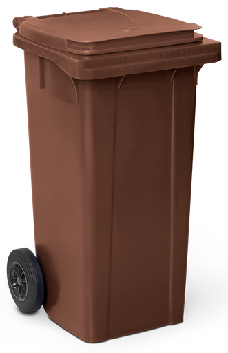 [486035] Contenedor de desperdicios con tapa y ruedas marrón 120 lts.