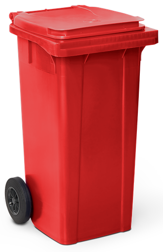 [486037] Contenidor de desaprofitaments amb tapa i rodes vermell 120 *lts.