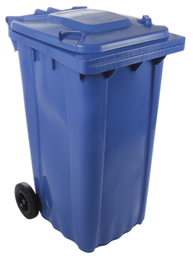 [486082] Contenedor de desperdicios con tapa y ruedas azul 240 lts.