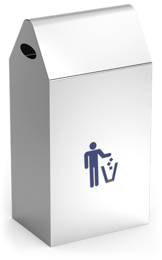 [080604] Papelera basculante en acero inox