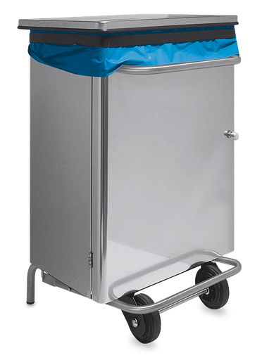 [486070] Papelera inox de 70 lt apertura frontal