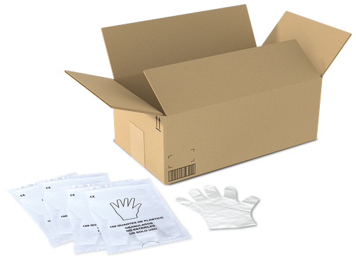 [480054] Caja de 10.000 guantes desechables (100 bolsas de 100 unidades)