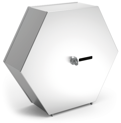 [062002] Dispensador inox hexagonal de papel higiénico