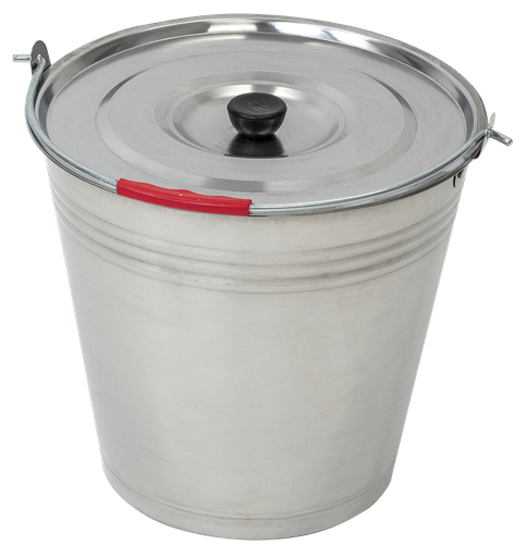 [474488] Cubo de acero inoxidable con tapa 15L serie GO