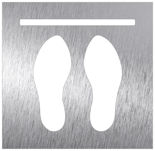 [082690] Pictograma inox Covid - Espere tras la línea