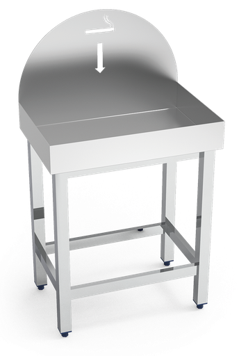 [080650] Cenicero inox con soporte y depósito de arena