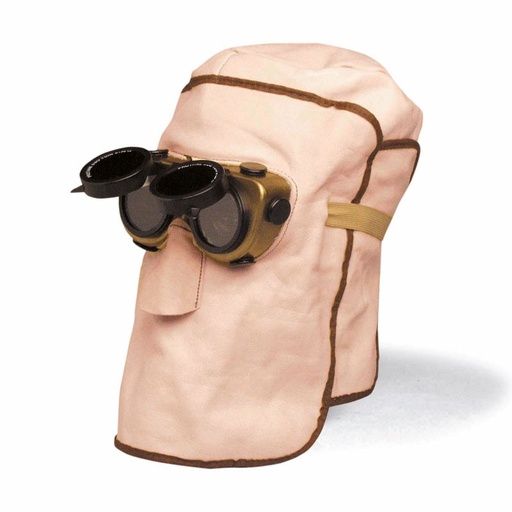 [20550] CAPYWELD PLUS, capuz de cuero soldar con gafas (sin filtros)