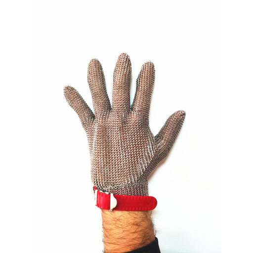 [G253] NK-COTE CORTO, guante malla acero correa de plástico