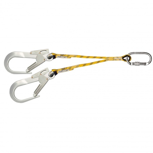 [80227-SA] DOBLE CUERDA SIN ABSORBEDOR, 1,5 m con ganchos 54 mm