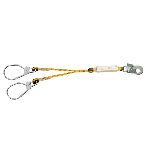 [80220] DOBLE CUERDA 2 m, absorbedor + mosquetones maxi (83 mm ap)